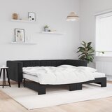 vidaXL Izvlečna dnevna postelja z vzmetnicami črna 100x200 cm žamet Cene