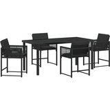 vidaXL Vrtni set za objed 5 pcs Crna poliratan | shoptok.hr