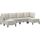  Komplet pohištva za dnevno sobo z blazino 6 pcs Krem Žamet, (5000272720) | Shoptok.si