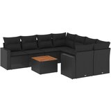  The Living Store Vrtna sedežna garnitura 9-delna z blazinami črn poli ratan - Vrtna Sedežna Garniture, (21451380) | Shoptok.si