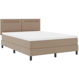 vidaXL Box spring krevet s madracem Boja cappuccina 140 x 190 cm - Boja cappuccina 140 x 190 cm Jednostavan dizajn s LED | shoptok.hr