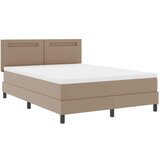 vidaXL Okvir postelje z vzmetnico Kapučino 140 x 190 cm Umetna koža, (5000023194) | Shoptok.si