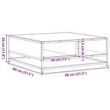vidaXL Klubska mizica dimljeni hrast 80x80x30 cm inž. les in kovina | Shoptok.si