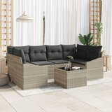 vidaXL 7-dijelni vrtni sofa set s jastučićima svijetlosivog poli ratana Cijene