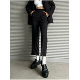 Laluvia Black Stripe Detailed Trousers Cene