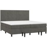  s oprugama i madracem tamnosivi 200x200 cm baršunasti | shoptok.hr