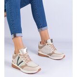 Gemre Beige women's sneakers with hidden wedge Ninella | Shoptok.si