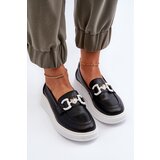 S. BARSKI Black Women's Leather Platform Moccasins S.Barski LR720 | Shoptok.si