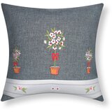AVIZAR Komplet 2 prevlek za blazine 40x40 cm Vezenine za cvetlične lončke, Modra, (21747221) | Shoptok.si