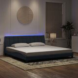  The Living Store Posteljni okvir z LED lučkami temno siva 200x200 cm žamet - Posteljni Okvir, (21489189) | Shoptok.si