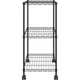  Stalak za pohranu s 3 razine i kotačima 60x35x81 cm crni 150 kg | shoptok.hr