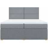  Krevet s oprugama i madracem svjetlosivi 200 x 200cm od tkanine | shoptok.hr