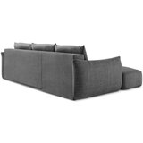 Makamii Tamno siva sklopiva kutna garnitura (s lijevim kutom/s ležaljkom) Leila – | shoptok.hr