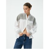 Koton Long Sleeve Shirt Magnificent Collar Buttoned with Tweed Detail cene