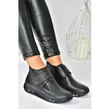 Fox Shoes Black Genuine Leather Comfort Orthopedic Sole Women's Boots