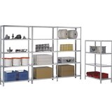 eurokraft pro Skladiščni privijačeni regal, pocinkan, srednje težak, višina regala 2000 mm, širina police 1000 mm, globina 300 mm, osnovni regal | Shoptok.si