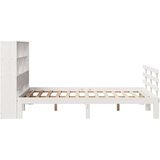 vidaXL Knjižna postelja brez ležišča bela 140x190 cm trdna borovina | Shoptok.si