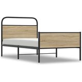 vidaXL Posteljni okvir brez vzmetnice 100x200 cm sonoma hrast inž. les | Shoptok.si