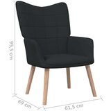  Stolica za opuštanje od tkanine crna | shoptok.hr