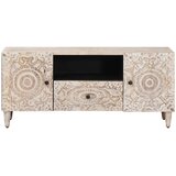 TV ormar s ladicama Bijelo 105 x 33,5 x 46 cm Čvrsto drvo manga | Eponuda.com