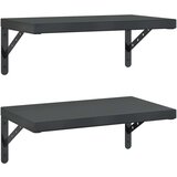 vidaXL Zidne police 2 kom 50 x 30 cm crne nehrđajući čelik | shoptok.hr