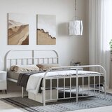  Metalni okvir kreveta uzglavlje i podnožje bijeli 150 x 200 cm | shoptok.hr