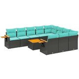  11-dijelni set vrtnih sofa od poliratana s jastucima crni | shoptok.hr
