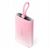 Vention 10000mAh power bank with LED display, USB-C + Lightning + USB-A, 22.5W (pink) | shoptok.hr
