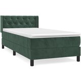 vidaXL Box spring postelja z vzmetnico temno zelena 80x200 cm žamet, (20900463) | Shoptok.si