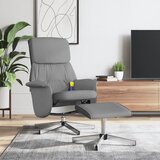 vidaXL Masažni naslanjač s stolčkom za noge svetlo sivo blago | Shoptok.si