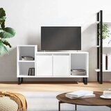 TV omarica bela 100x35x55 cm inženirski les, (20914205) Cene