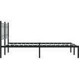 vidaXL Kovinski posteljni okvir z vzglavjem črn 135x190 cm | Shoptok.si