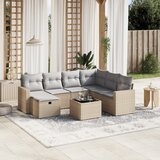 vidaXL 8-dijelni set vrtnih sofa s jastucima bež od poliratana | shoptok.hr