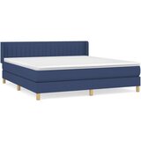 vidaXL Box spring postelja z vzmetnico modra 160x200 cm blag | Shoptok.si