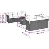  7-dijelni set vrtnih sofa od poliratana s jastucima crni | shoptok.hr