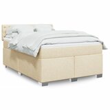 vidaXL Box spring postelja z vzmetnico krem 140x200 cm blago Cene