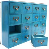 Bymaocar Shranjevalna omara, 16 predalni dizajn, eleganten les in kovinska konstrukcija, modra, (5000165760) | Shoptok.si