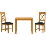  Blagovaonski set 3 kom. Crna Čvrsto Hrastovo Drvo | shoptok.hr