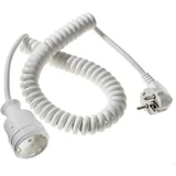70412 tok podaljšek 16 A bela 2.50 m H05VV-F 3G 1\,5 mm² spiralni kabel, (20433989)