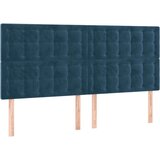  S oprugama i madracem tamnoplavi 200x200 cm baršunasti | shoptok.hr