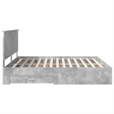  Okvir za krevet s uzglavljem Betonski sivi 200 x 200 cm | shoptok.hr