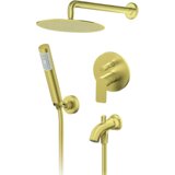 Rosan S2 Gold baterija za kadu sa tuš ružom, izlivom i zidnim tušem 231701G