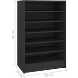 vidaXL Omara za čevlje črna 60x35x92 cm iverna plošča | Shoptok.si
