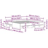  Krevetna konstrukcija Crni hrast 180 x 200 cm Konstruirano drvo | shoptok.hr