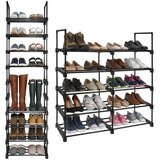 Ruhhy polica za cipele s 10 razina 45x30x174 cm, crna Slike