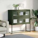 vidaXL Komoda maslinastozelena 100,5x39x107 cm hladno valjani čelik | shoptok.hr