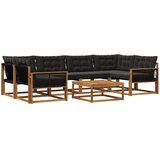  Set vanjskih sofa 7 kom. Prirodna i crna | shoptok.hr