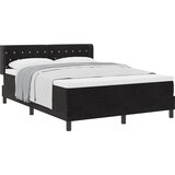 vidaXL Postelja s pomično podlago in vzmetnico Črna 140x190 cm Žamet | Shoptok.si