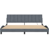  Okvir kreveta s LED-om bez madraca Hanko tamnosivi 200 x 200 cm baršunasti | shoptok.hr