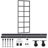 Furnova Drsna vrata z opremo ESG steklo in aluminij 76x205 cm, (21945091) | Shoptok.si